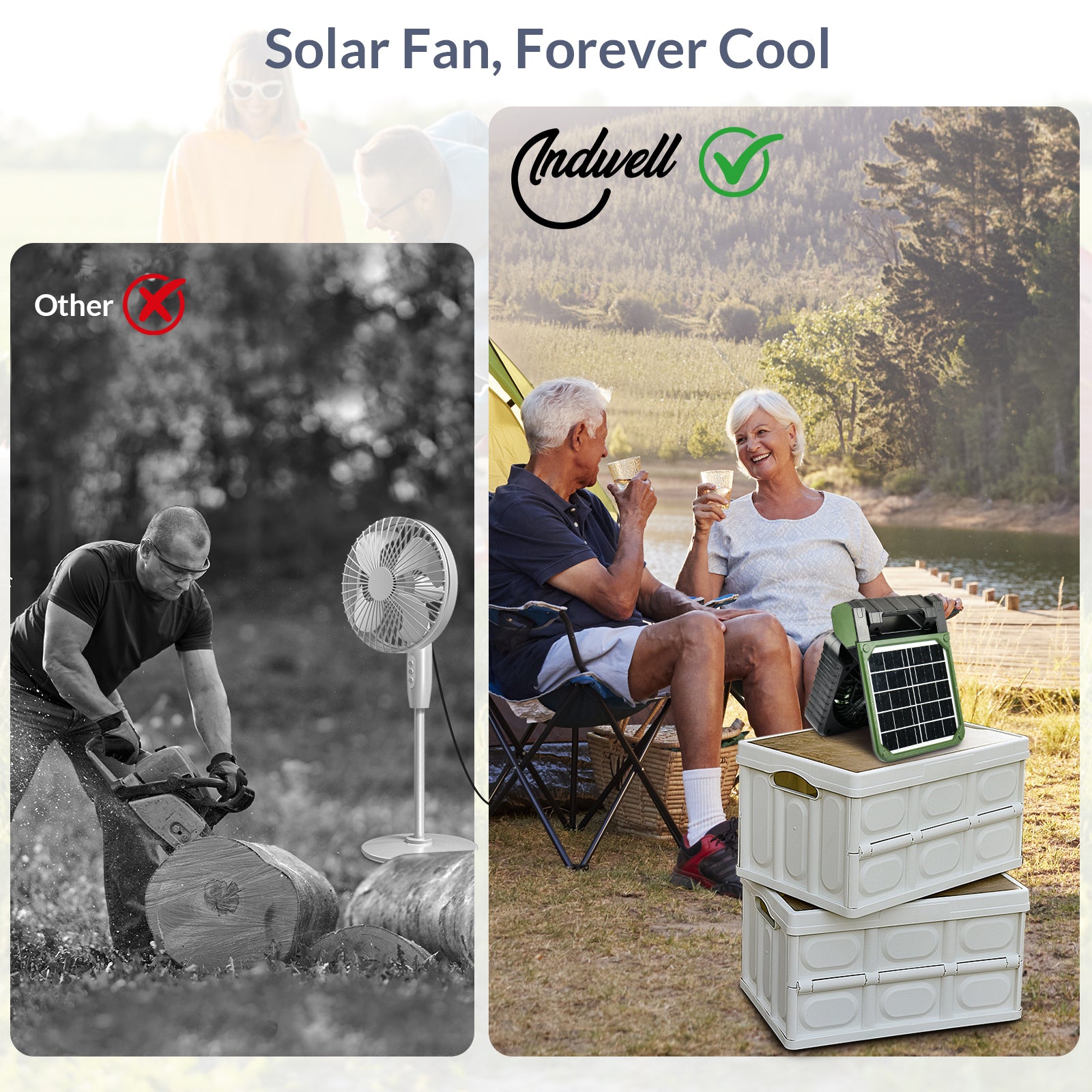 5200mAh Solar Camping Fan