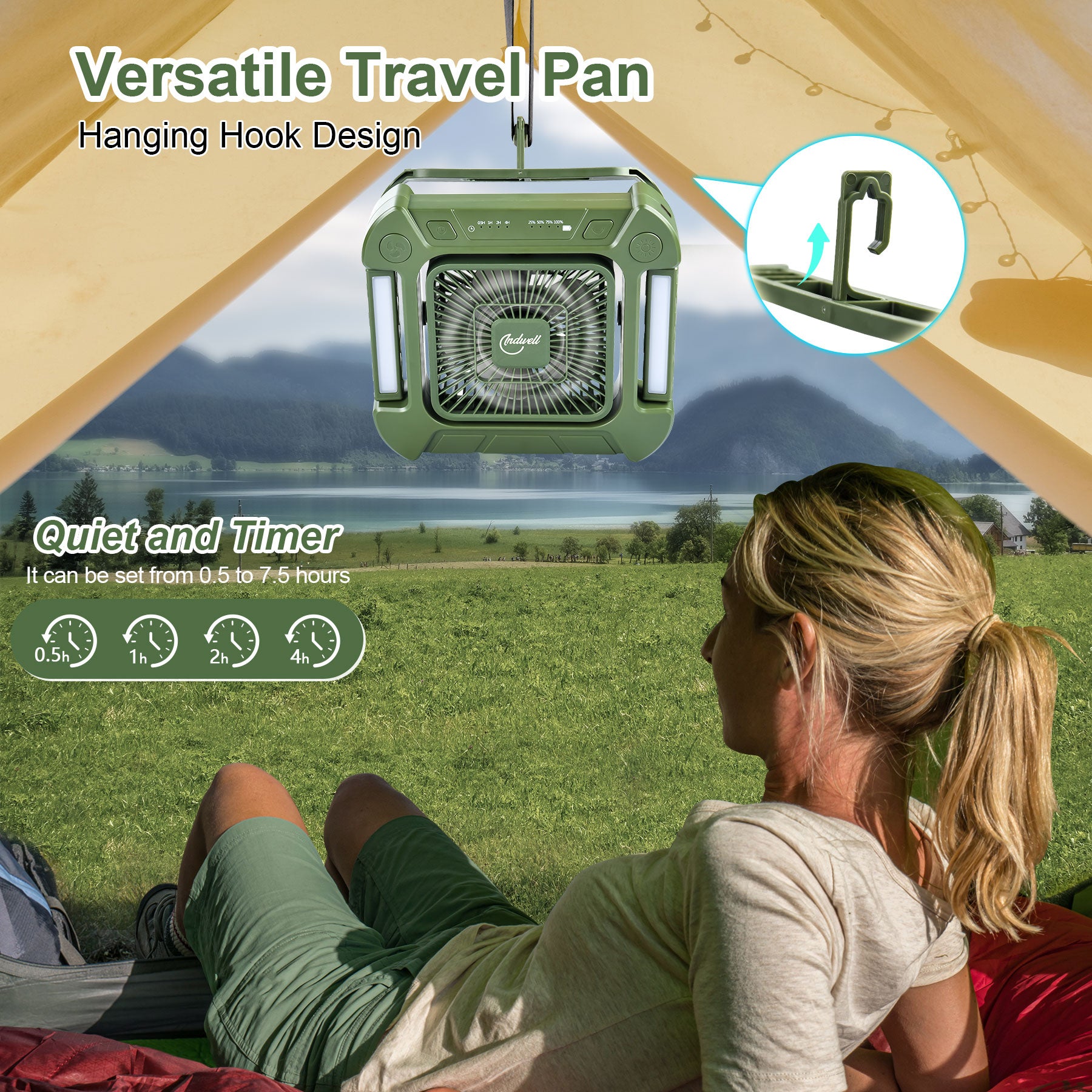 Camping Fan with Adjustable