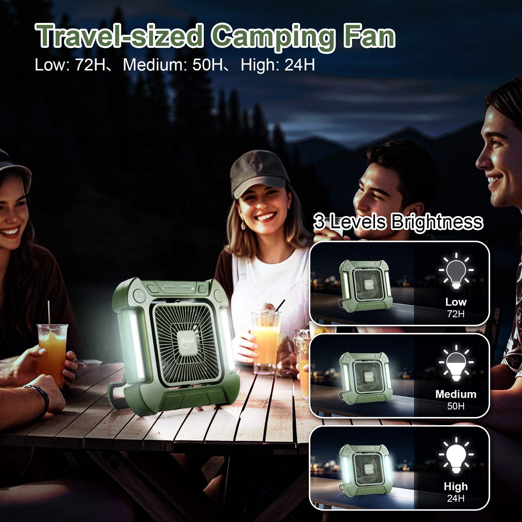 Camping Fan with Adjustable